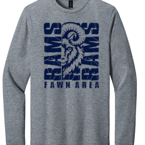 Long Sleeve Softstyle Cotton T-shirt Youth and Adult- Fawn logo