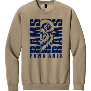 Crew Sweatshirt Softstyle Youth and Adult- Fawn Area Logo